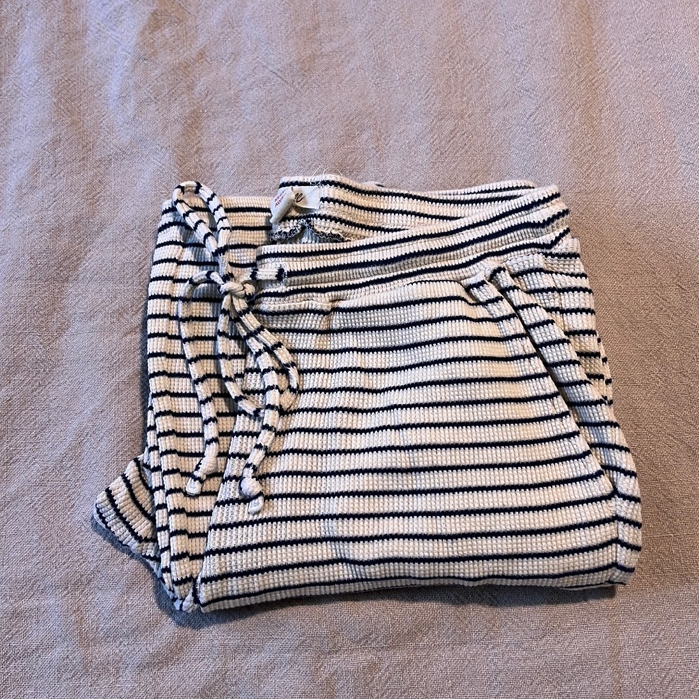 Madewell sleep pants. Waffle. Navy and cream. Size XS